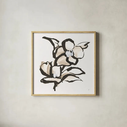 Bold Greige II by Chris Paschke. Shown in a natural wood glass frame for a timeless modern aesthetic. Available as an archival giclee rolled canvas, fine art paper, or poster print. SKU 92774a.