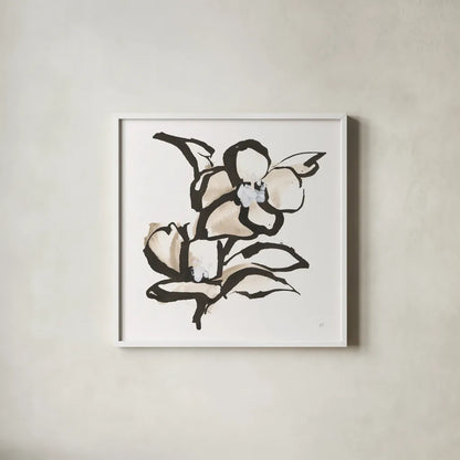 Bold Greige II by Chris Paschke. Shown in a crisp white glass frame for a clean and minimalist style. Available as an archival giclee rolled canvas, fine art paper, or poster print. SKU 92774a.