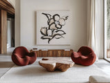 Bold Greige II by Chris Paschke. Shown as extra-large giant wall art in a modern living room. Available as an archival giclee rolled canvas, fine art paper, or poster print. SKU 92774a.