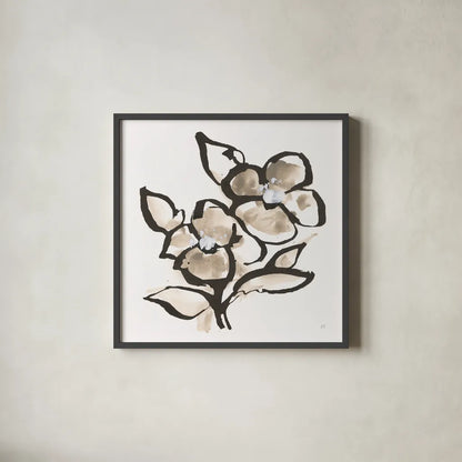 Bold Greige III by Chris Paschke. Shown in a sleek black glass frame for a contemporary gallery look. Available as an archival giclee rolled canvas, fine art paper, or poster print. SKU 92775a.