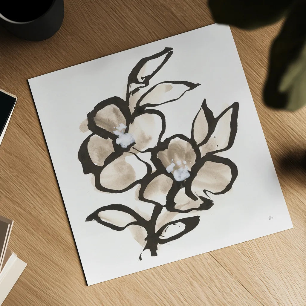 Bold Greige IV by Chris Paschke. Shown as a detailed flat fine art print, highlighting archival giclee quality. Available as an archival giclee rolled canvas, fine art paper, or poster print. SKU 92776a.