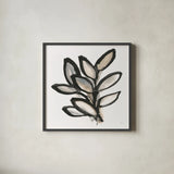 Bold Leaves I by Chris Paschke. Shown in a sleek black glass frame for a contemporary gallery look. Available as an archival giclee rolled canvas, fine art paper, or poster print. SKU 92777a.