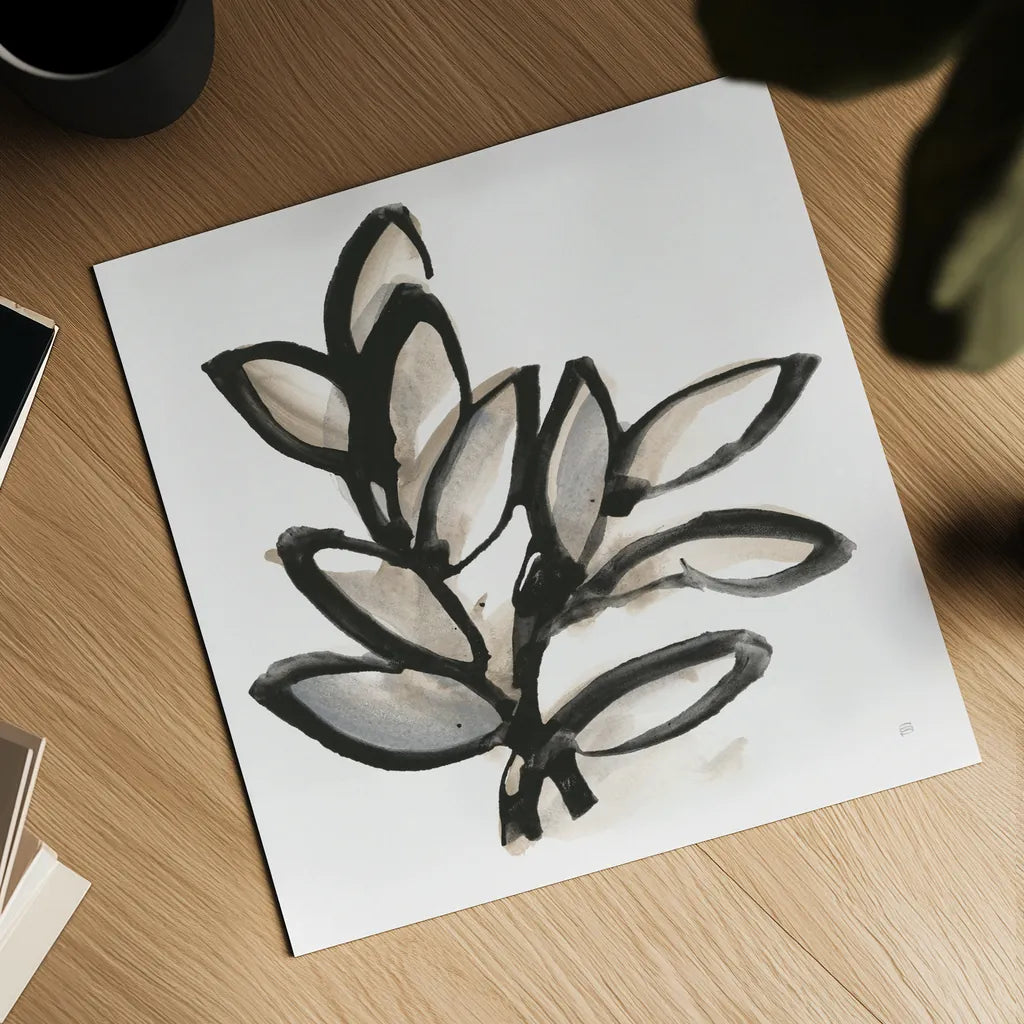 Bold Leaves II by Chris Paschke. Shown as a detailed flat fine art print, highlighting archival giclee quality. Available as an archival giclee rolled canvas, fine art paper, or poster print. SKU 92778a.