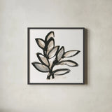 Bold Leaves II by Chris Paschke. Shown in a sleek black glass frame for a contemporary gallery look. Available as an archival giclee rolled canvas, fine art paper, or poster print. SKU 92778a.