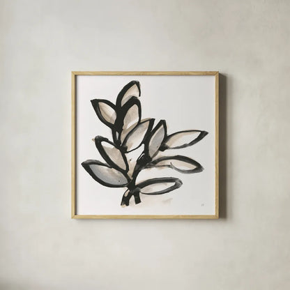 Bold Leaves II by Chris Paschke. Shown in a natural wood glass frame for a timeless modern aesthetic. Available as an archival giclee rolled canvas, fine art paper, or poster print. SKU 92778a.