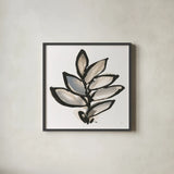 Bold Leaves III by Chris Paschke. Shown in a sleek black glass frame for a contemporary gallery look. Available as an archival giclee rolled canvas, fine art paper, or poster print. SKU 92779a.