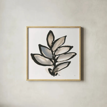 Bold Leaves III by Chris Paschke. Shown in a natural wood glass frame for a timeless modern aesthetic. Available as an archival giclee rolled canvas, fine art paper, or poster print. SKU 92779a.