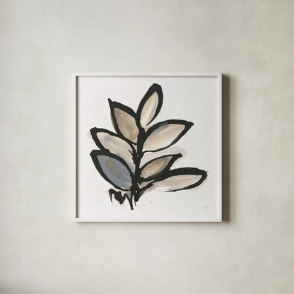 Bold Leaves IV by Chris Paschke. Shown in a crisp white glass frame for a clean and minimalist style. Available as an archival giclee rolled canvas, fine art paper, or poster print. SKU 92780a.