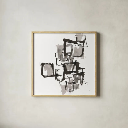 Boxed In I by Chris Paschke. Shown in a natural wood glass frame for a timeless modern aesthetic. Available as an archival giclee rolled canvas, fine art paper, or poster print. SKU 66203a.