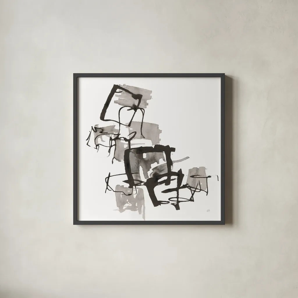 Boxed In II by Chris Paschke. Shown in a sleek black glass frame for a contemporary gallery look. Available as an archival giclee rolled canvas, fine art paper, or poster print. SKU 66204a.