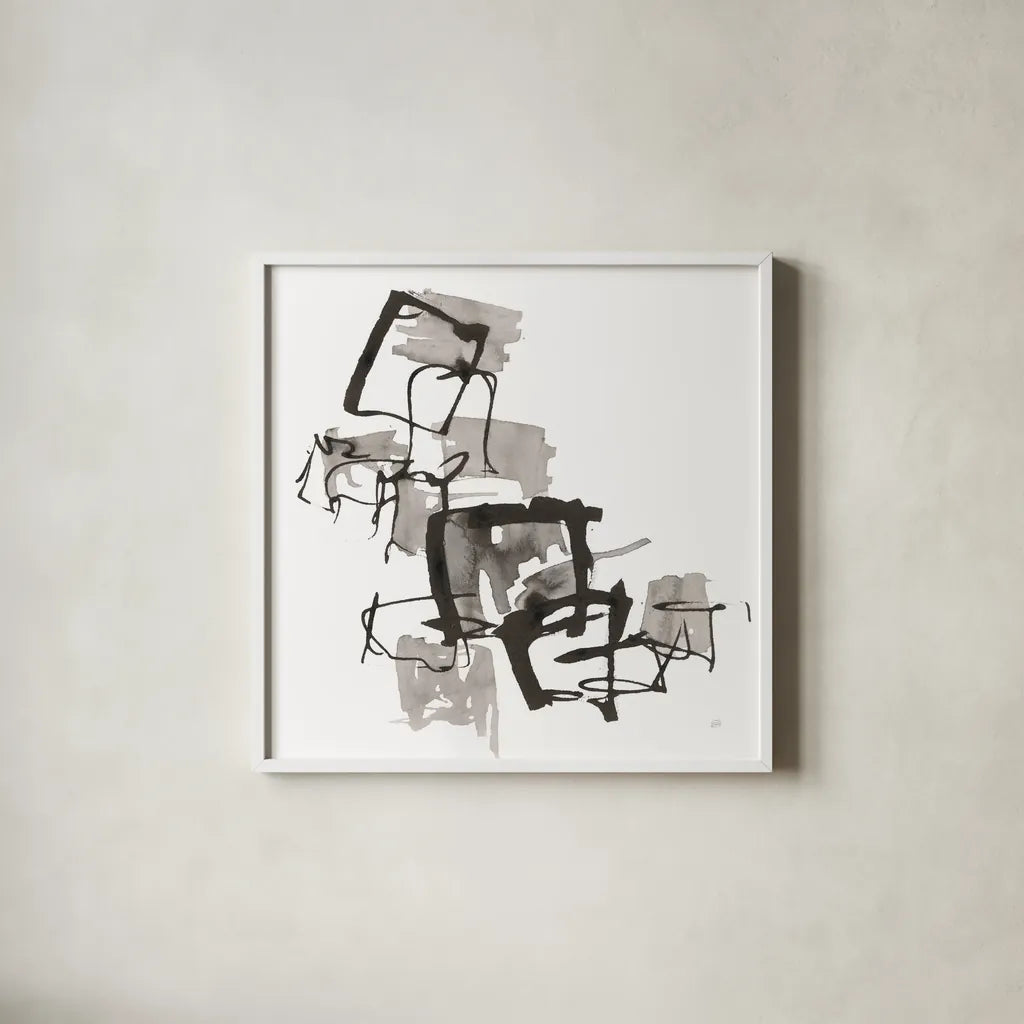 Boxed In II by Chris Paschke. Shown in a crisp white glass frame for a clean and minimalist style. Available as an archival giclee rolled canvas, fine art paper, or poster print. SKU 66204a.