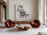 Boxed In II by Chris Paschke. Shown as extra-large giant wall art in a modern living room. Available as an archival giclee rolled canvas, fine art paper, or poster print. SKU 66204a.
