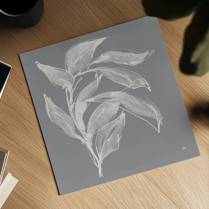 Branch I Gray by Chris Paschke. Shown as a detailed flat fine art print, highlighting archival giclee quality. Available as an archival giclee rolled canvas, fine art paper, or poster print. SKU 80482a.