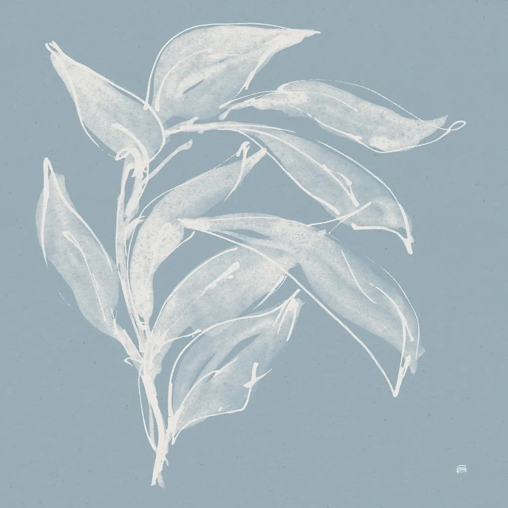 Branch I Slate Blue by Chris Paschke. SKU 80484a. Archival Giclee Fine art print for wall decor.