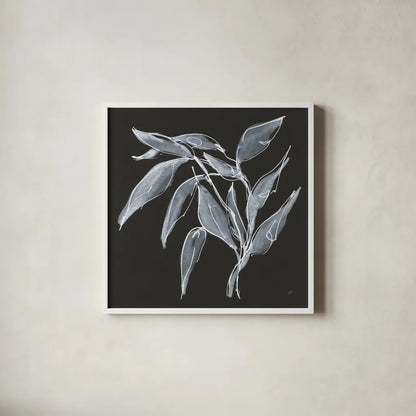 Branch II by Chris Paschke. Shown in a crisp white glass frame for a clean and minimalist style. Available as an archival giclee rolled canvas, fine art paper, or poster print. SKU 73595a.