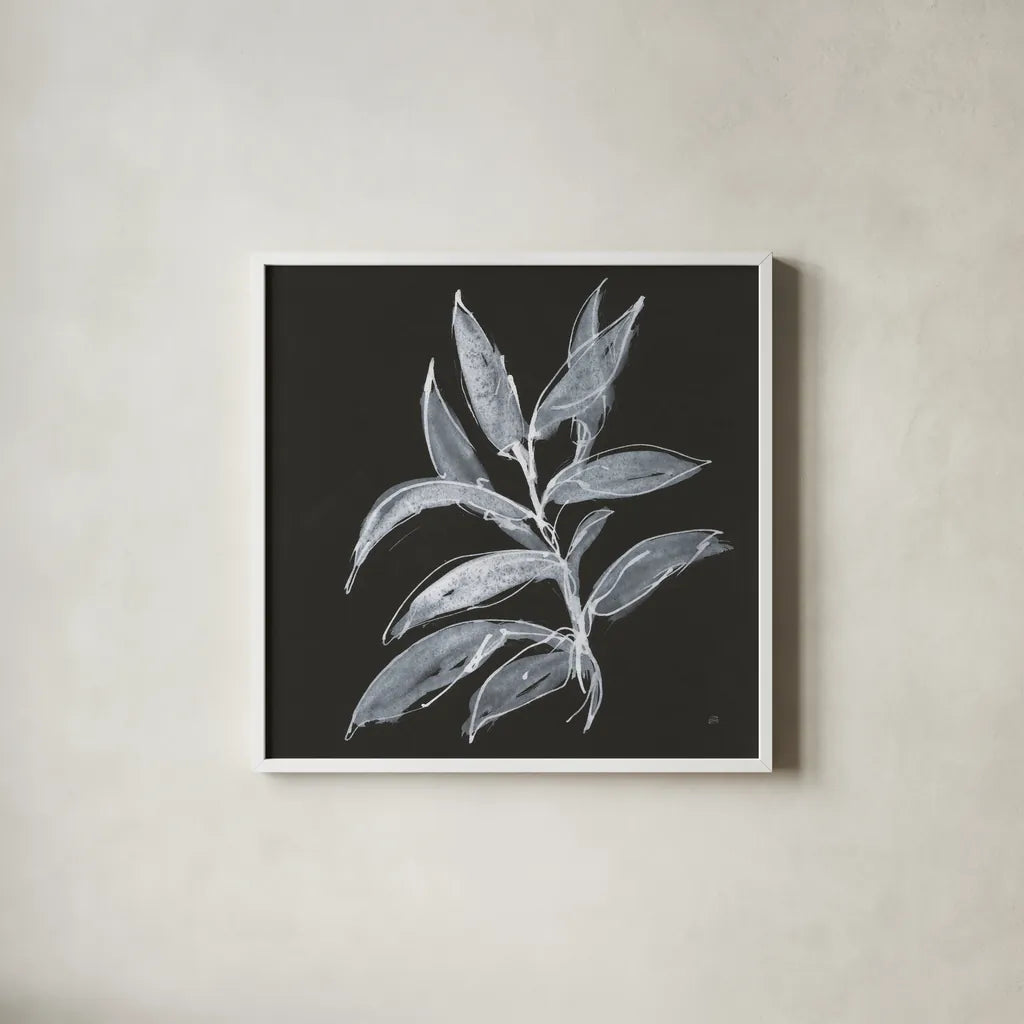 Branch IV by Chris Paschke. Shown in a crisp white glass frame for a clean and minimalist style. Available as an archival giclee rolled canvas, fine art paper, or poster print. SKU 73597a.