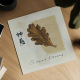 Bronze Leaf II Sacred Dreams by Chris Paschke. Shown as a detailed flat fine art print, highlighting archival giclee quality. Available as an archival giclee rolled canvas, fine art paper, or poster print. SKU 36625a.