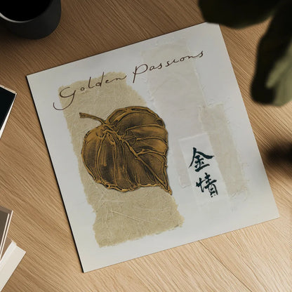 Bronze Leaf III - Golden Passions by Chris Paschke. Shown as a detailed flat fine art print, highlighting archival giclee quality. Available as an archival giclee rolled canvas, fine art paper, or poster print. SKU 36626a.