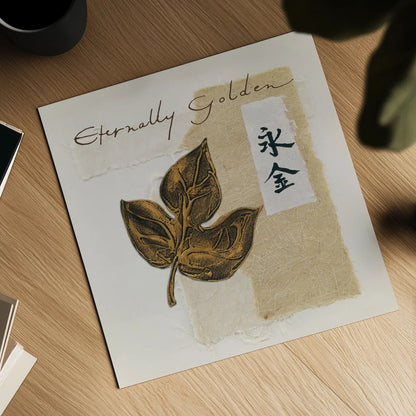 Bronze Leaf IV - Eternally Golden by Chris Paschke. Shown as a detailed flat fine art print, highlighting archival giclee quality. Available as an archival giclee rolled canvas, fine art paper, or poster print. SKU 36624a.