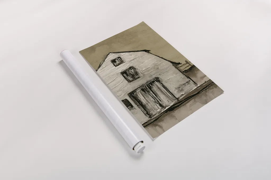 Brown Barn III by Chris Paschke. shown as a rolled paper print. Available as archival giclee rolled canvas, fine art paper, or poster print. SKU 85029h.