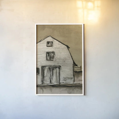 Brown Barn III by Chris Paschke. shown as a paper print in a white frame. Available as a archival giclee rolled canvas, fine art paper, or poster print. SKU 85029h.