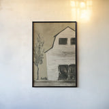 Brown Barn IV by Chris Paschke. shown as a paper print in a black flame. Available as a archival giclee rolled canvas, fine art paper, or poster print. SKU 85030h.