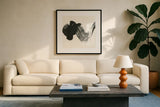 Brushed II by Chris Paschke. Displayed in a glass frame with matte in a clean modern living room. Available as an archival giclee rolled canvas, fine art paper, or poster print. SKU 79472a.