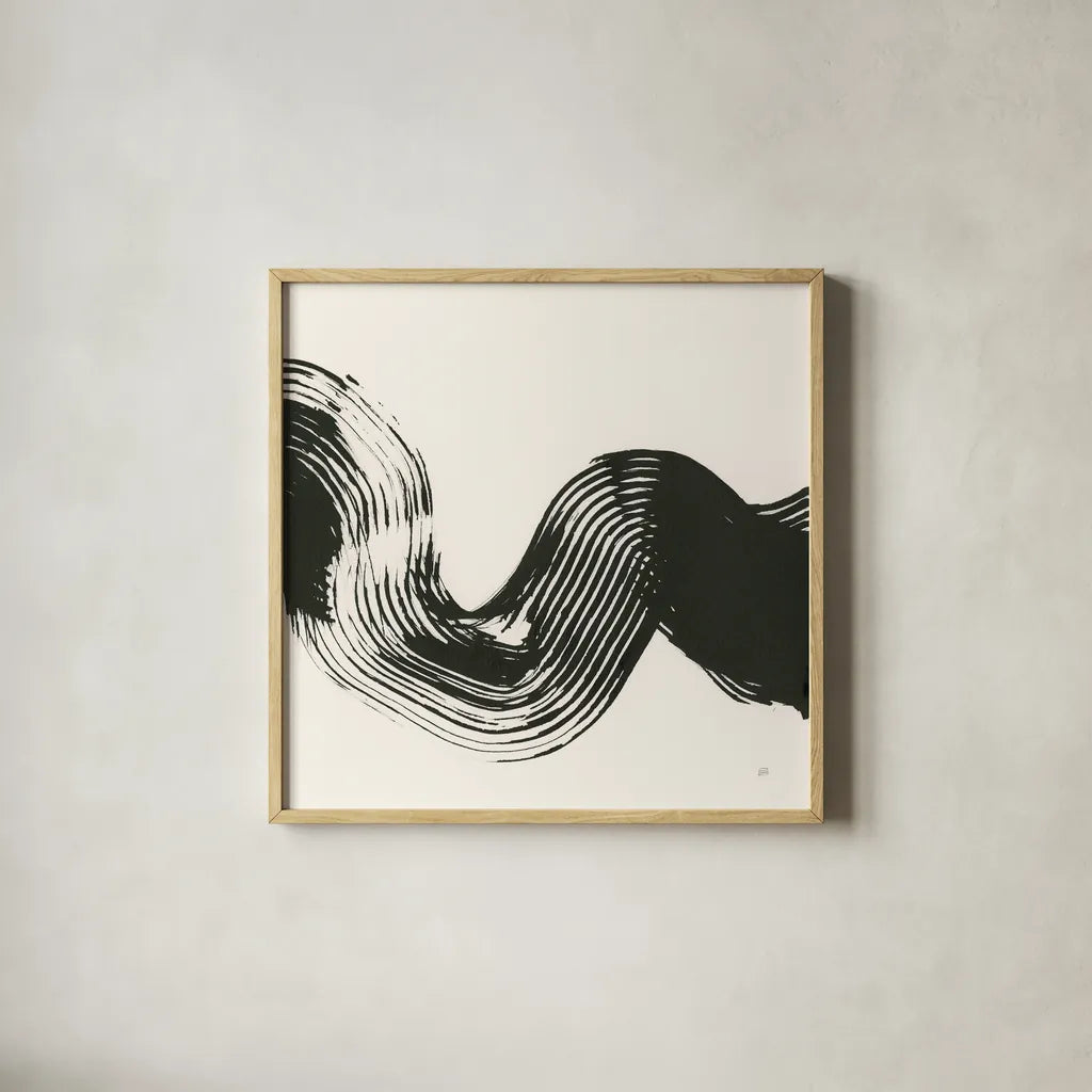 Brushed V by Chris Paschke. Shown in a natural wood glass frame for a timeless modern aesthetic. Available as an archival giclee rolled canvas, fine art paper, or poster print. SKU 79475a.