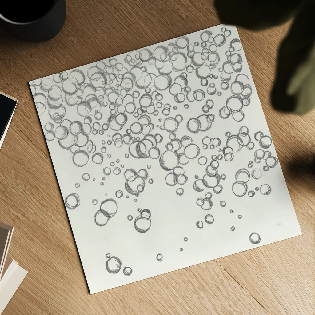 Bubbles I by Chris Paschke. Shown as a detailed flat fine art print, highlighting archival giclee quality. Available as an archival giclee rolled canvas, fine art paper, or poster print. SKU 41833a.