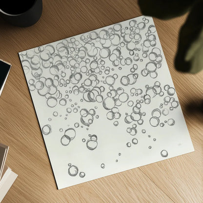 Bubbles I by Chris Paschke. Shown as a detailed flat fine art print, highlighting archival giclee quality. Available as an archival giclee rolled canvas, fine art paper, or poster print. SKU 41833a.