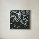 Bubbles II by Chris Paschke. Shown in a natural wood glass frame for a timeless modern aesthetic. Available as an archival giclee rolled canvas, fine art paper, or poster print. SKU 41834a.
