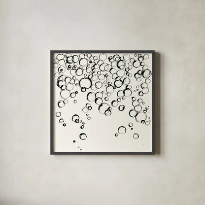Bubbles III by Chris Paschke. Shown in a sleek black glass frame for a contemporary gallery look. Available as an archival giclee rolled canvas, fine art paper, or poster print. SKU 41835a.