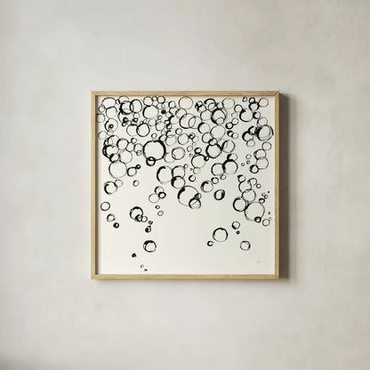 Bubbles III by Chris Paschke. Shown in a natural wood glass frame for a timeless modern aesthetic. Available as an archival giclee rolled canvas, fine art paper, or poster print. SKU 41835a.