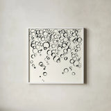 Bubbles III by Chris Paschke. Shown in a crisp white glass frame for a clean and minimalist style. Available as an archival giclee rolled canvas, fine art paper, or poster print. SKU 41835a.