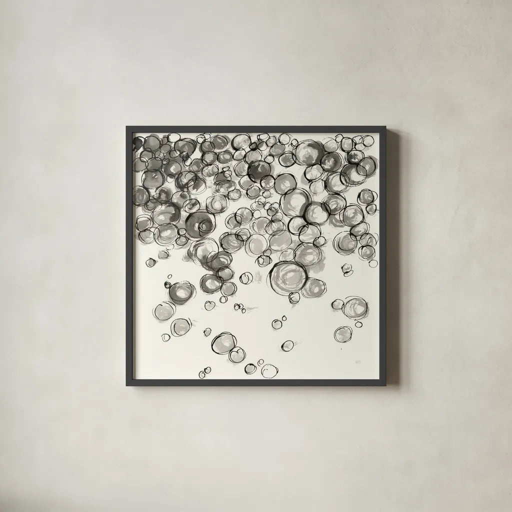 Bubbles IV by Chris Paschke. Shown in a sleek black glass frame for a contemporary gallery look. Available as an archival giclee rolled canvas, fine art paper, or poster print. SKU 41836a.