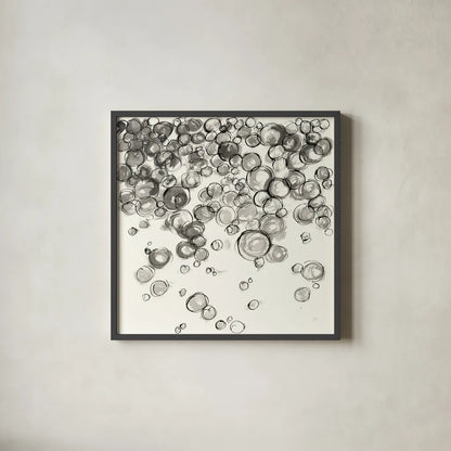 Bubbles IV by Chris Paschke. Shown in a sleek black glass frame for a contemporary gallery look. Available as an archival giclee rolled canvas, fine art paper, or poster print. SKU 41836a.