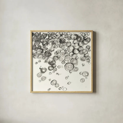 Bubbles IV by Chris Paschke. Shown in a natural wood glass frame for a timeless modern aesthetic. Available as an archival giclee rolled canvas, fine art paper, or poster print. SKU 41836a.