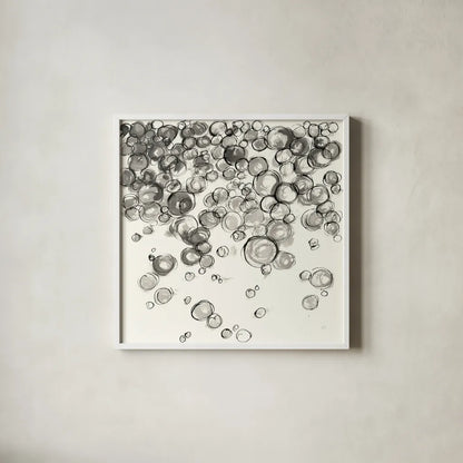 Bubbles IV by Chris Paschke. Shown in a crisp white glass frame for a clean and minimalist style. Available as an archival giclee rolled canvas, fine art paper, or poster print. SKU 41836a.