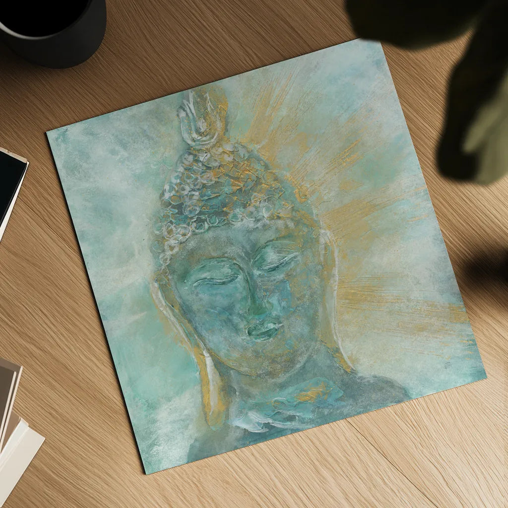 Buddha Bright II by Chris Paschke. Shown as a detailed flat fine art print, highlighting archival giclee quality. Available as an archival giclee rolled canvas, fine art paper, or poster print. SKU 48023a.
