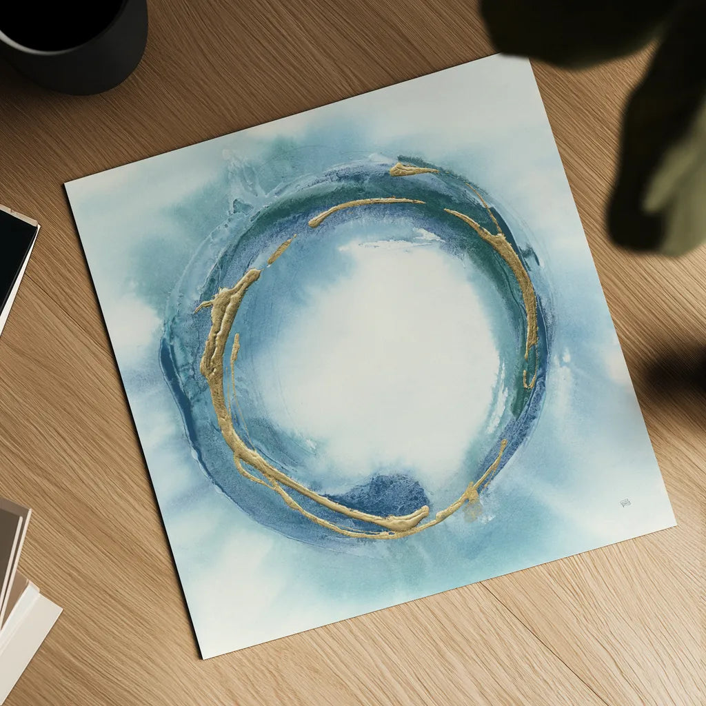 Buddha Enso by Chris Paschke. Shown as a detailed flat fine art print, highlighting archival giclee quality. Available as an archival giclee rolled canvas, fine art paper, or poster print. SKU 48029a.