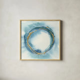 Buddha Enso by Chris Paschke. Shown in a natural wood glass frame for a timeless modern aesthetic. Available as an archival giclee rolled canvas, fine art paper, or poster print. SKU 48029a.