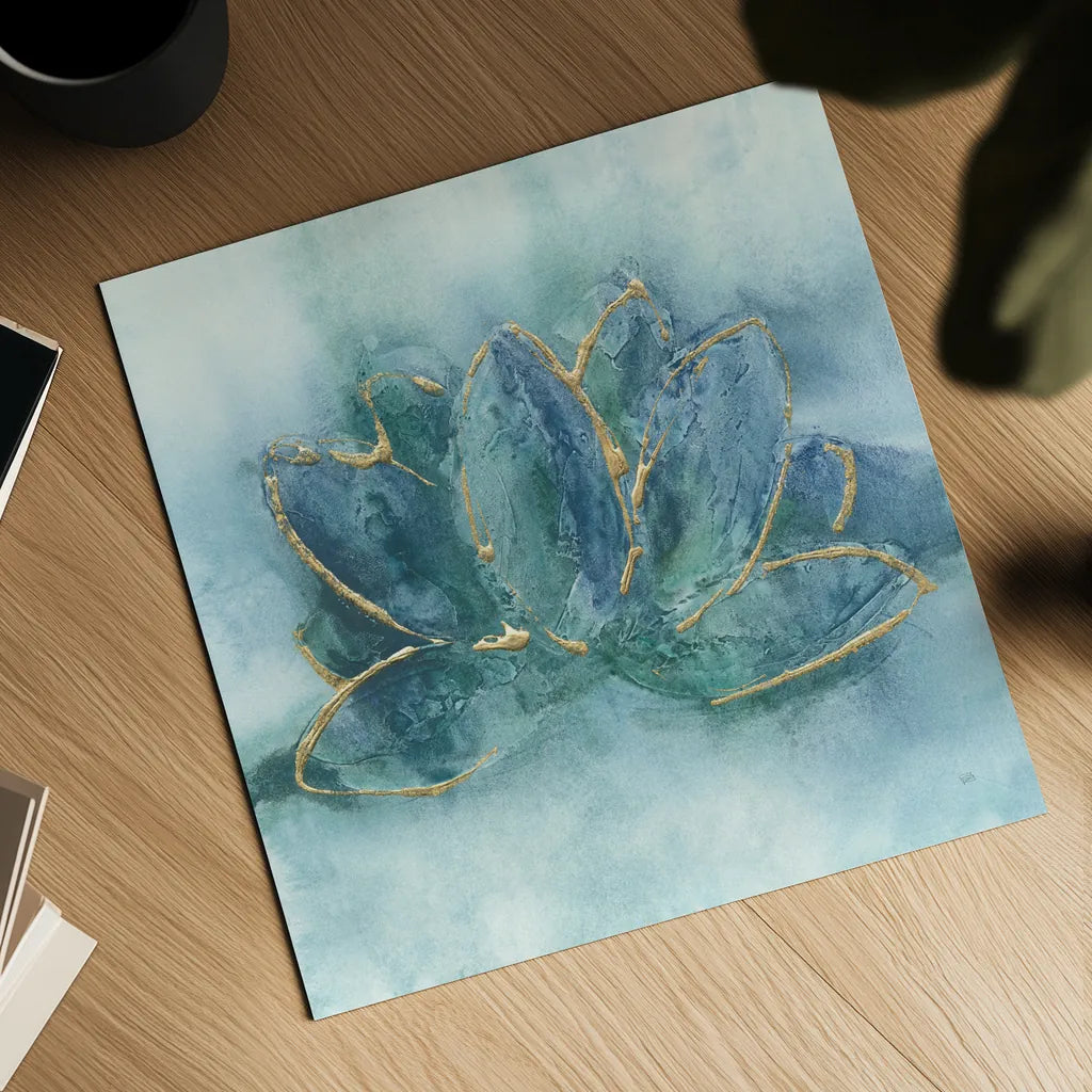 Buddha Lotus by Chris Paschke. Shown as a detailed flat fine art print, highlighting archival giclee quality. Available as an archival giclee rolled canvas, fine art paper, or poster print. SKU 48028a.