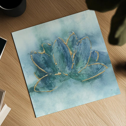 Buddha Lotus by Chris Paschke. Shown as a detailed flat fine art print, highlighting archival giclee quality. Available as an archival giclee rolled canvas, fine art paper, or poster print. SKU 48028a.