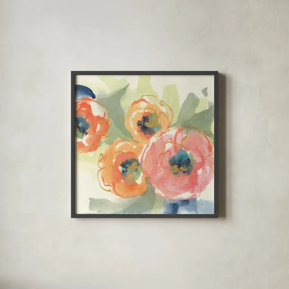 Buttercup I by Chris Paschke. Shown in a sleek black glass frame for a contemporary gallery look. Available as an archival giclee rolled canvas, fine art paper, or poster print. SKU 45470a.