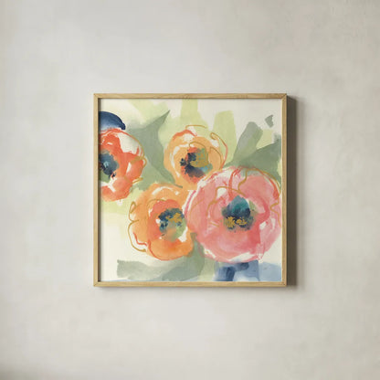 Buttercup I by Chris Paschke. Shown in a natural wood glass frame for a timeless modern aesthetic. Available as an archival giclee rolled canvas, fine art paper, or poster print. SKU 45470a.