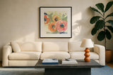Buttercup I by Chris Paschke. Displayed in a glass frame with matte in a clean modern living room. Available as an archival giclee rolled canvas, fine art paper, or poster print. SKU 45470a.