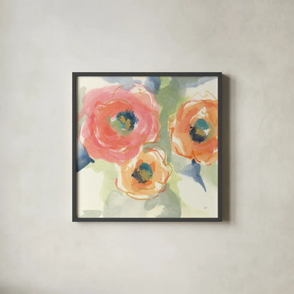 Buttercup II by Chris Paschke. Shown in a sleek black glass frame for a contemporary gallery look. Available as an archival giclee rolled canvas, fine art paper, or poster print. SKU 45471a.
