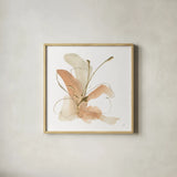 Butterfly Flower I by Chris Paschke. Shown in a natural wood glass frame for a timeless modern aesthetic. Available as an archival giclee rolled canvas, fine art paper, or poster print. SKU 78866a.