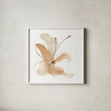 Butterfly Flower I by Chris Paschke. Shown in a crisp white glass frame for a clean and minimalist style. Available as an archival giclee rolled canvas, fine art paper, or poster print. SKU 78866a.