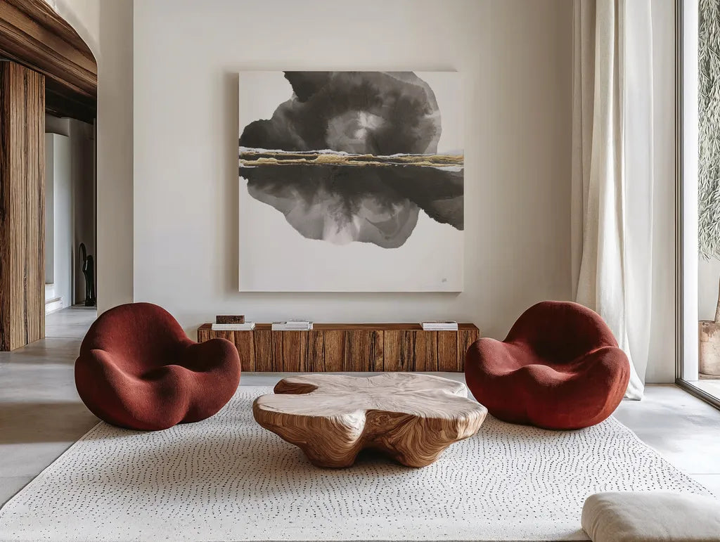 Casting Shadows by Chris Paschke. Shown as extra-large giant wall art in a modern living room. Available as an archival giclee rolled canvas, fine art paper, or poster print. SKU 74360a.